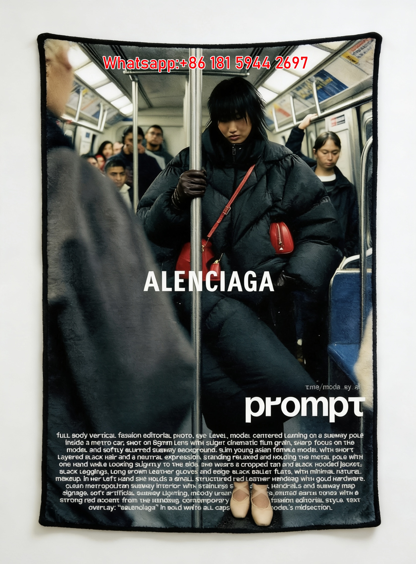 Balenciaga Fashion Print Flannel Fleece Throw Blanket Sofa Cover BA339